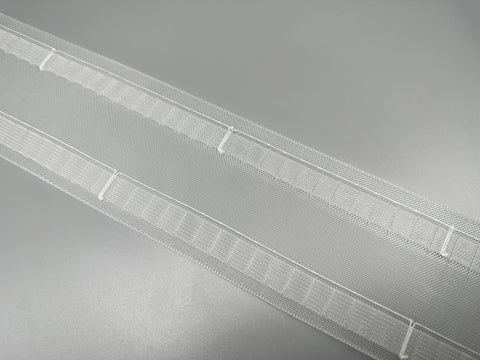 Curtain Wave Tape - S Wave Curtain 75mm Wide Tapes - Translucent - 25meter