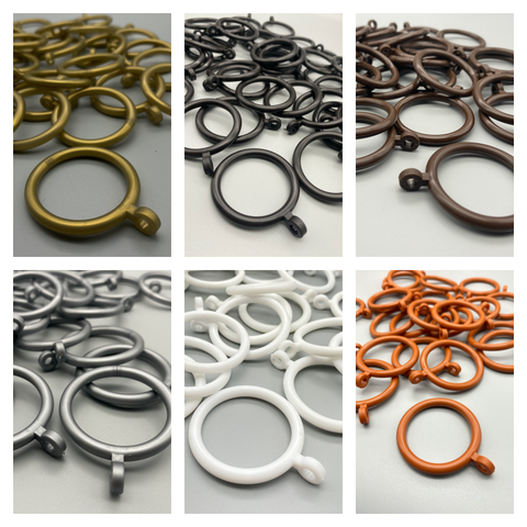 Plastic Curtain Pole Rings - For Poles upto 30mm - Various Colours - 20pcs-Curtains Supplies Direct
