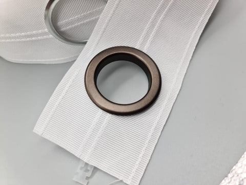 Silver Textured Plastic Curtain Eyelet Rings(40 Pieces) with Flexi Lock and  20 Meter White (4