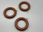Wooden Curtain Rod Rings - With Eyelet Screw - Different Colours - Pack of 6-Curtains Supplies Direct