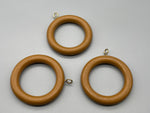 Wooden Curtain Rod Rings - With Eyelet Screw - Different Colours - Pack of 6-Curtains Supplies Direct