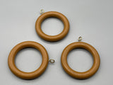 Wooden Curtain Rod Rings - With Eyelet Screw - Different Colours - Pack of 6-Curtains Supplies Direct