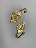 Garden Leaf Golden Tie Back Hook - Metal - Pack of 4-Curtains Supplies Direct