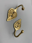 Garden Leaf Golden Tie Back Hook - Metal - Pack of 4-Curtains Supplies Direct