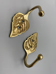 Garden Leaf Golden Tie Back Hook - Metal - Pack of 4-Curtains Supplies Direct