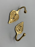 Garden Leaf Golden Tie Back Hook - Metal - Pack of 4-Curtains Supplies Direct