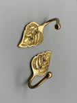 Garden Leaf Golden Tie Back Hook - Metal - Pack of 4-Curtains Supplies Direct