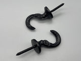 Athena Matte Black Tie Back Hook - Large 45mm - Pack of 4-Curtains Supplies Direct