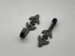 Matte Black Fleur De Lis Design Classic Tie Back Hook - Metal - Pack of 4-Curtains Supplies Direct
