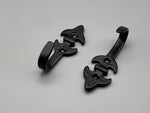 Matte Black Fleur De Lis Design Classic Tie Back Hook - Metal - Pack of 4-Curtains Supplies Direct