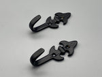Matte Black Fleur De Lis Design Classic Tie Back Hook - Metal - Pack of 4-Curtains Supplies Direct