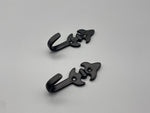 Matte Black Fleur De Lis Design Classic Tie Back Hook - Metal - Pack of 4-Curtains Supplies Direct