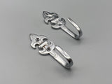 Chrome Fleur De Lis Design Classic Tie Back Hook - Metal - Pack of 4-Curtains Supplies Direct