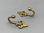 Ball End Fleur De Lis Design Golden Tie Back Hook - Metal - Pack of 4-Curtains Supplies Direct