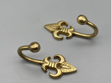 Ball End Fleur De Lis Design Golden Tie Back Hook - Metal - Pack of 4-Curtains Supplies Direct