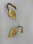 Garden Leaf Golden Tie Back Hook - Metal - Pack of 4-Curtains Supplies Direct
