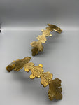2x Classic Gold Curtain Hold Back - Large Metal Athena Leaf Design Holdback - Gold-Curtains Supplies Direct