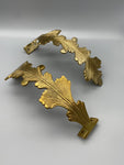 2x Classic Gold Curtain Hold Back - Large Metal Athena Leaf Design Holdback - Gold-Curtains Supplies Direct
