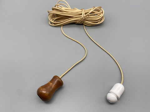 Small Walnut Vase Wood Bell Acorn with 1.5meter Gold Cord & Plastic Connector-Curtains Supplies Direct