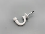White Metal Ball-end Tie Back Hook - Medium - Pack of 2-Curtains Supplies Direct