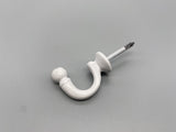 White Metal Ball-end Tie Back Hook - Medium - Pack of 2-Curtains Supplies Direct