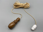 Large Walnut Vase Wood Bell Acorn with 1.5meter Gold Cord & Plastic Connector-Curtains Supplies Direct