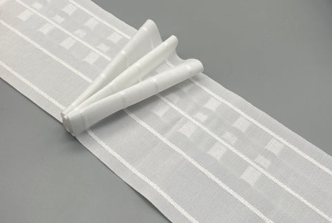 Triple Pleat Curtain Tapes - White - 100mm (4"inch) Wide - 50meter