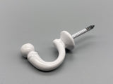 White Metal Ball-end Tie Back Hook - Medium - Pack of 2-Curtains Supplies Direct