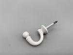 White Metal Ball-end Tie Back Hook - Medium - Pack of 2-Curtains Supplies Direct