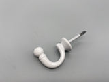 White Metal Ball-end Tie Back Hook - Medium - Pack of 2-Curtains Supplies Direct