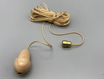 Chestnut Wood Acorn with 1.5meter Gold Cord & Gold Connector-Curtains Supplies Direct