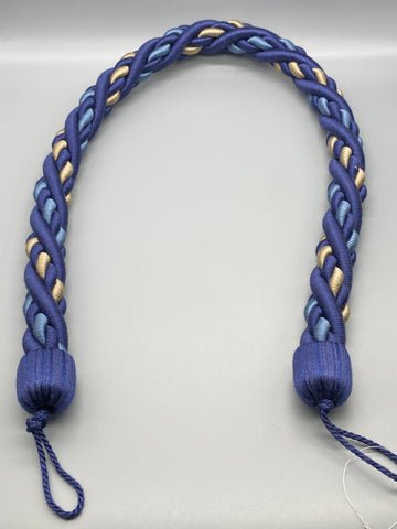 Pair of Indigo Twisted Contemporary Tie Backs - by Jones® - Pair - Curtains Supplies Direct