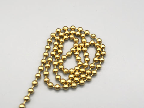 Raw Brass Bead Chain - Bead Diameter ø 4.5mm-Curtains Supplies Direct