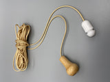 Vase Wood Bell Acorn with 1.5meter Gold Cord & Plastic Connector-Curtains Supplies Direct