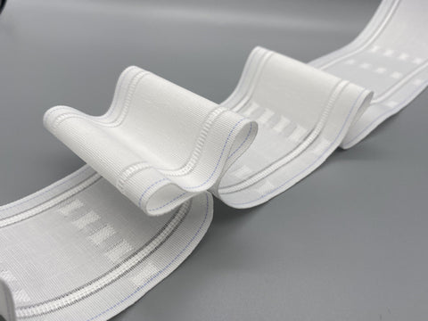 White Boxed Pleat Curtain Heading Tape - Polyester - 75mm (3" inch) - 10meter-Curtains Supplies Direct