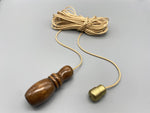Large Walnut Vase Wood Bell Acorn with 1.5meter Gold Cord & Gold Connector-Curtains Supplies Direct