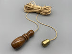 Large Walnut Vase Wood Bell Acorn with 1.5meter Gold Cord & Gold Connector-Curtains Supplies Direct