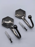 Contemporary Tie Back Hooks - Black Nickel - Pack of 4-Curtains Supplies Direct