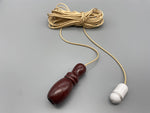 Large Mahogany Vase Wood Bell Acorn with 1.5meter Gold Cord & Plastic Connector-Curtains Supplies Direct