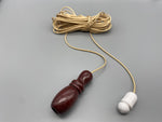 Large Mahogany Vase Wood Bell Acorn with 1.5meter Gold Cord & Plastic Connector-Curtains Supplies Direct