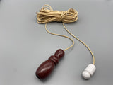 Large Mahogany Vase Wood Bell Acorn with 1.5meter Gold Cord & Plastic Connector-Curtains Supplies Direct