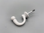 White Metal Ball-end Tie Back Hook - Medium - Pack of 2-Curtains Supplies Direct