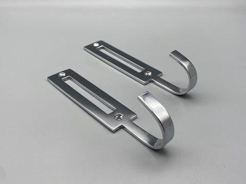 Modern Tie Back Hooks - Matte Silver Finish - Pack of 2 - Curtains Supplies Direct