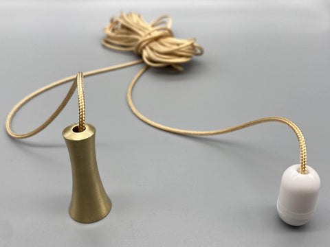 Matte Gold Umbrella Acorn with 1.5meter Gold Cord & Plastic Connector-Curtains Supplies Direct