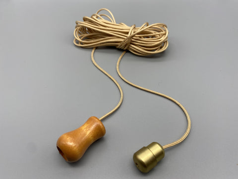 Small Cherry Vase Wood Bell Acorn with 1.5meter Gold Cord & Gold Connector-Curtains Supplies Direct
