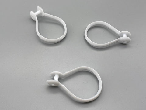 Infinity White Shower Rings - Clip Type Shower Pole Rings - Pack of 10-Curtains Supplies Direct
