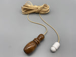 Large Walnut Vase Wood Bell Acorn with 1.5meter Gold Cord & Plastic Connector-Curtains Supplies Direct