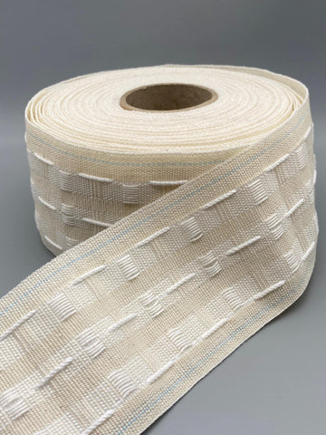 Cream Pencil Pleat Curtain Heading Tape 75mm (3" inch) Guide Stitching - 10meter-Curtains Supplies Direct