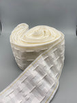 White Pencil Pleat Curtain Heading Tape 75mm (3" inch) Gold Guide Stitching - 10meter-Curtains Supplies Direct