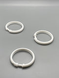 White Shower Rings - Clip Type Shower Pole Rings - Pack of 10-Curtains Supplies Direct